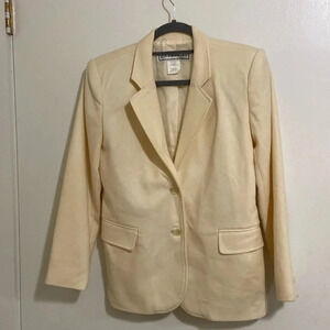 Chadwick’s cream colored wool suit jacket blazer size 2P
